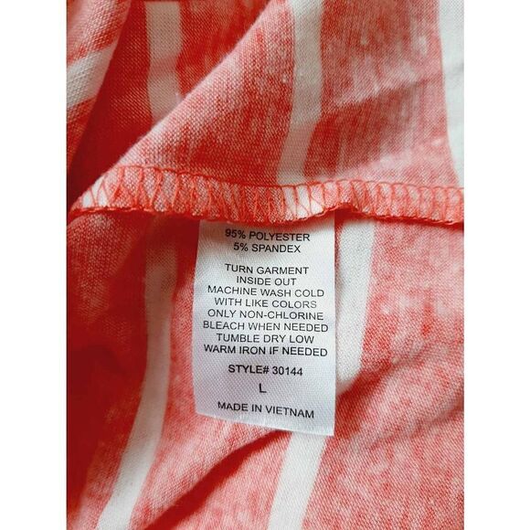 Ultra teeze coral white striped large blouse - Picture 3 of 4